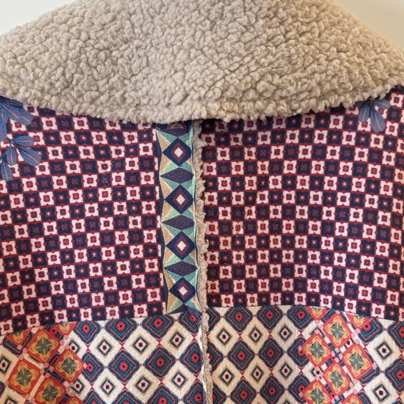 Johnny Was Multicolor Floral Patchwork Teddy Jacket - Picture 8 of 13